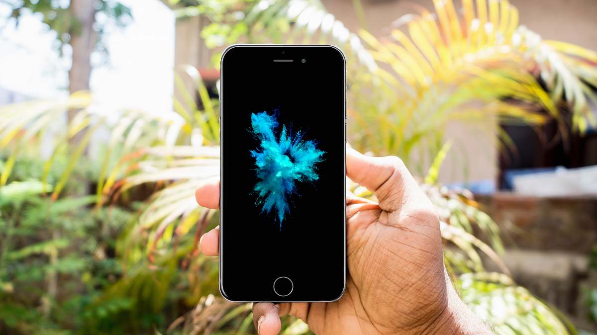 cell phone person holding space gray iPhone 6 phone